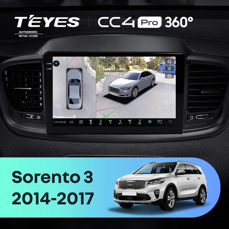 Штатная магнитола Teyes CC4 Pro 360 8/128 Kia Sorento 3 Prime (2014-2017) Тип-A