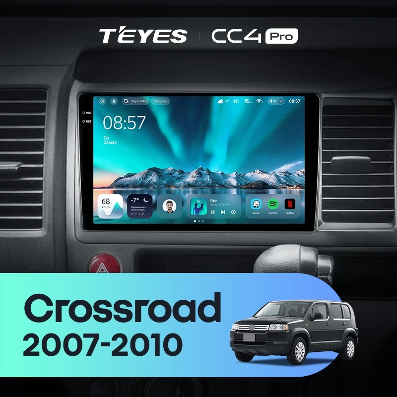 Штатная магнитола Teyes CC4 Pro 8/128 Honda Crossroad (2007-2010) Правый руль