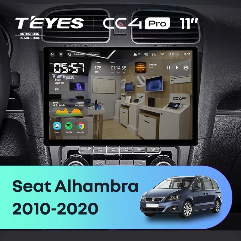 Штатная магнитола Teyes CC4 Pro 8/128 Seat Alhambra (2010-2020) (11")