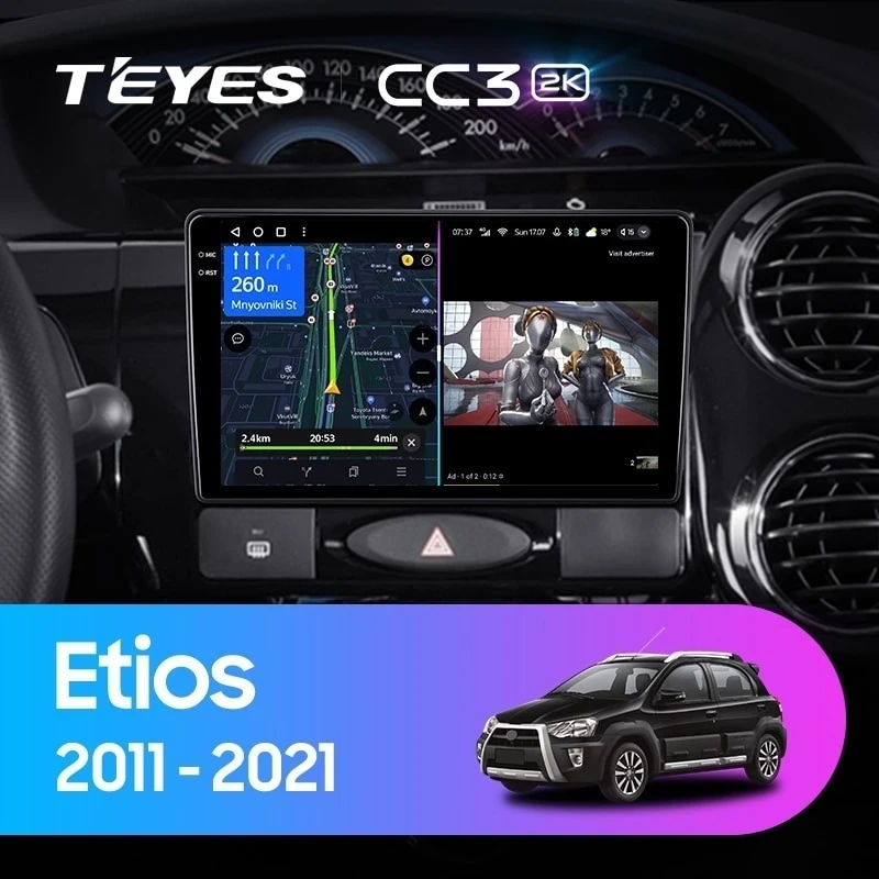 Штатная магнитола Teyes CC3 2K 4/64 Toyota Etios (2011-2021)