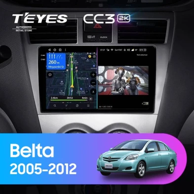 Штатная магнитола Teyes CC3 2K 360 6/128 Toyota Belta (2005-2012)