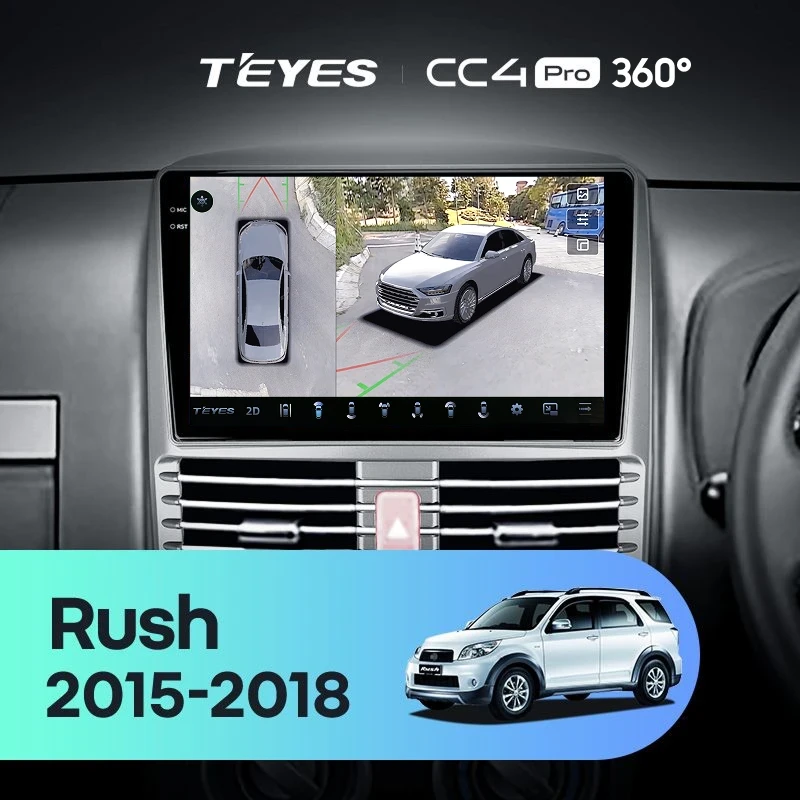 Штатная магнитола Teyes CC4 Pro 360 12/256 Toyota Rush (2015-2018) Правый руль