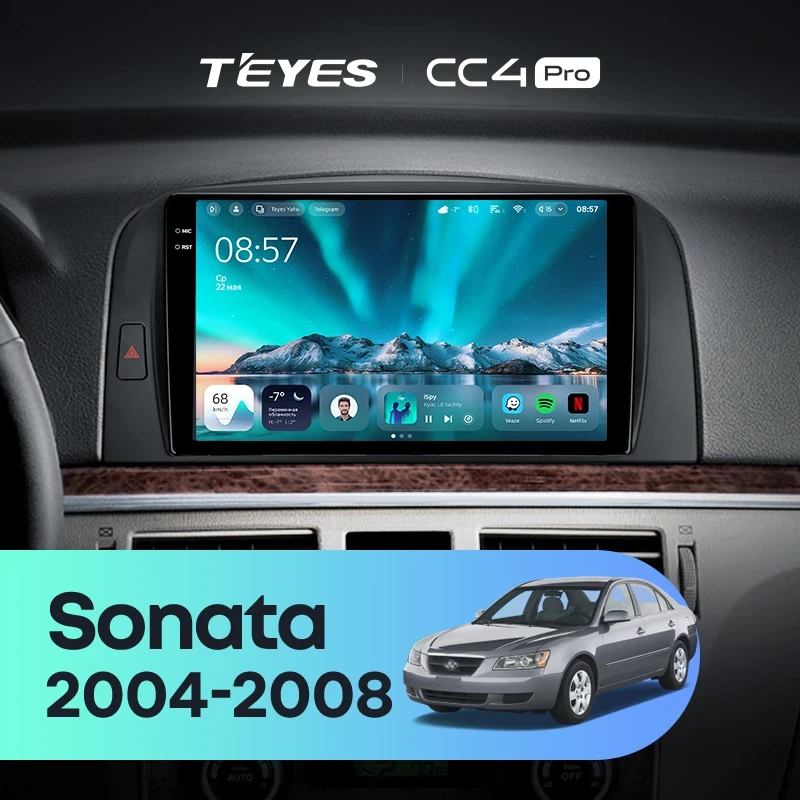 Штатная магнитола Teyes CC4 Pro 8/128 Hyundai Sonata NF (2004-2008)