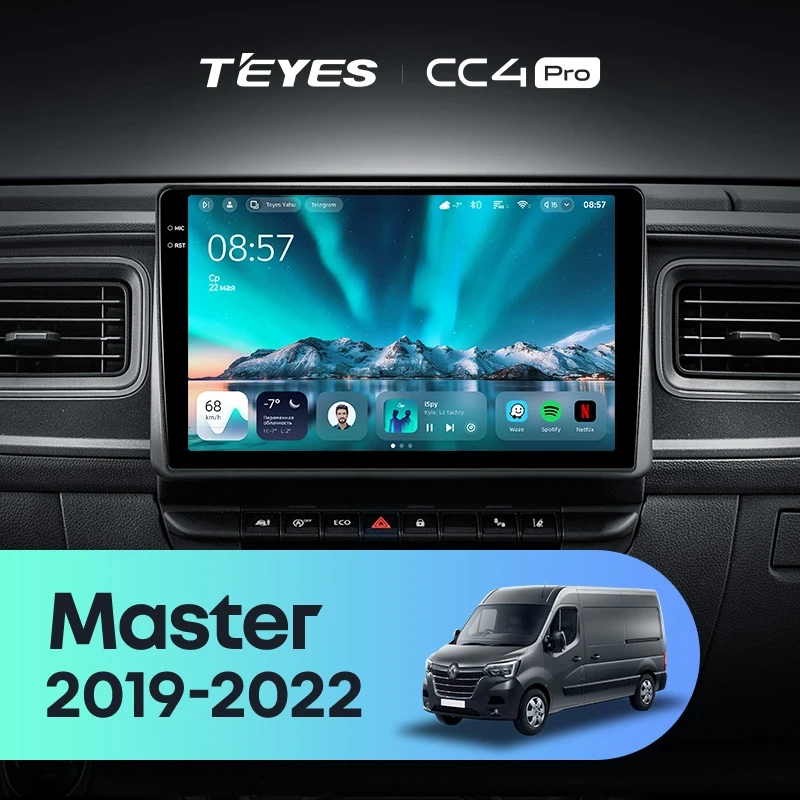 Штатная магнитола Teyes CC4 Pro 8/128 Renault Master (2019-2022)