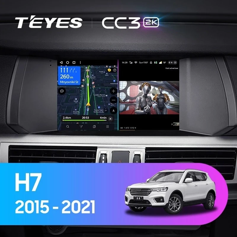 Штатная магнитола Teyes CC3 2K 360 6/128 Hover Haval H7 1 (2015-2021)