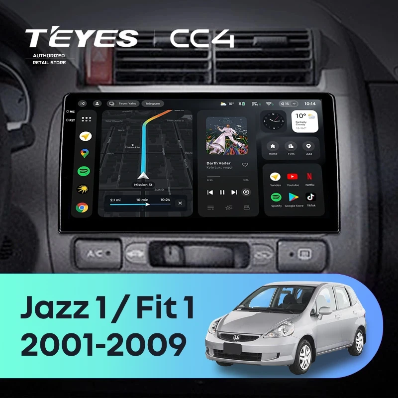 Штатная магнитола Teyes CC4 8/128 Honda Jazz 1 (2001-2009)