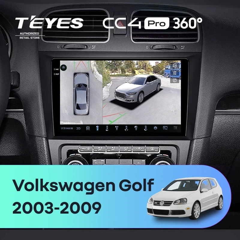 Штатная магнитола Teyes CC4 Pro 360 8/128 Volkswagen Golf (2003-2009)