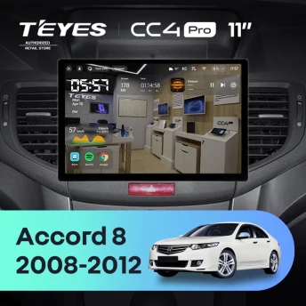 Штатная магнитола Teyes CC4 Pro 12/256 Honda Accord 8 (2008-2012) (11")