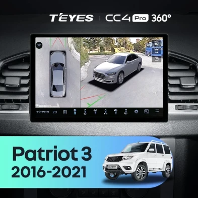 Штатная магнитола Teyes CC4 Pro 360 12/256 UAZ Patriot 3 (2016-2021) F1 (13")