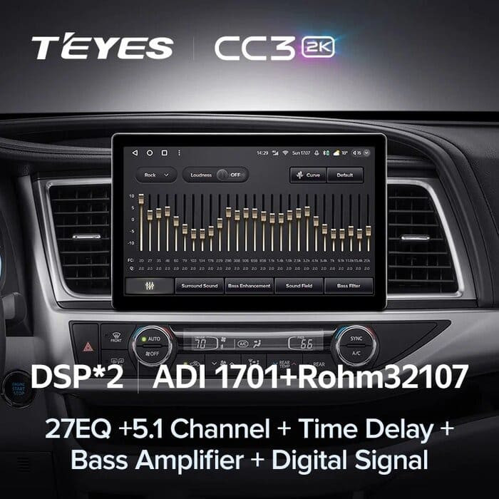 Штатная магнитола Teyes CC3 2K 4/32 Toyota Highlander 3 XU50 (2013-2018) (11")