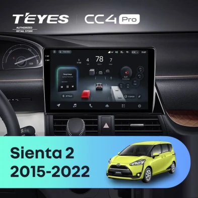 Штатная магнитола Teyes CC4 Pro 12/256 Toyota Sienta 2 XP170 (2015-2022)