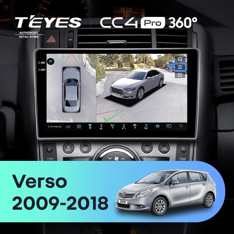 Штатная магнитола Teyes CC4 Pro 360 12/256 Toyota Verso R20 (2009-2018) F1