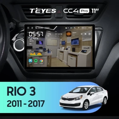 Штатная магнитола Teyes CC4 Pro 8/128 Kia Rio 3 (2011-2017) (11")