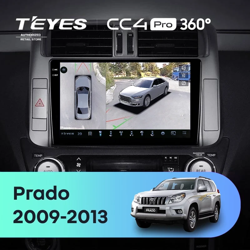 Штатная магнитола Teyes CC4 Pro 360 8/128 Toyota Land Cruiser Prado 150 (2009-2013) F2 Тип-A
