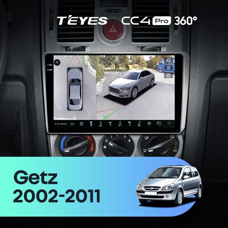 Штатная магнитола Teyes CC4 Pro 360 8/128 Hyundai Getz 1 (2002-2011) F1