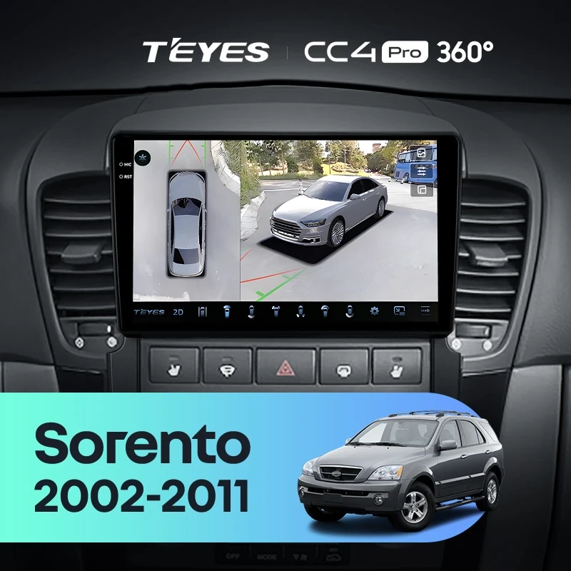 Штатная магнитола Teyes CC4 Pro 360 8/128 Kia Sorento BL (2002-2011)
