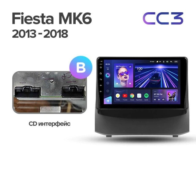 Штатная магнитола Teyes CC3 4/32 Ford Fiesta 6 (2009-2018) F1 Тип-B