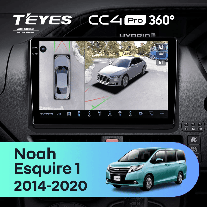 Штатная магнитола Teyes CC4 Pro 360 12/256 Toyota Esquire 1 (2014-2020) F2 Правый руль