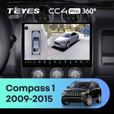 Штатная магнитола Teyes CC4 Pro 360 12/256 Jeep Compass 1 MK (2009-2015) (11")