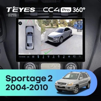 Штатная магнитола Teyes CC4 Pro 360 8/128 Kia Sportage 2 (2004-2010) F2 (13")