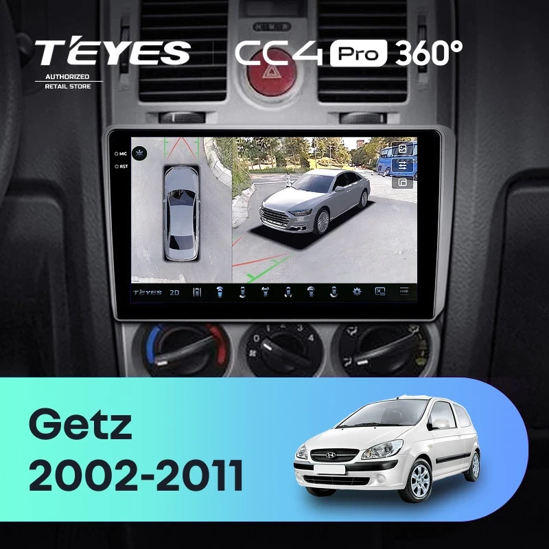 Штатная магнитола Teyes CC4 Pro 360 8/128 Hyundai Getz (2002-2011) F2