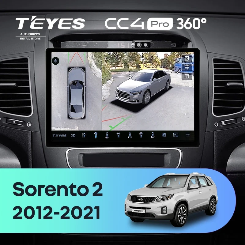 Штатная магнитола Teyes CC4 Pro 360 8/128 Kia Sorento 2 II XM (2012-2021) F2 (11")