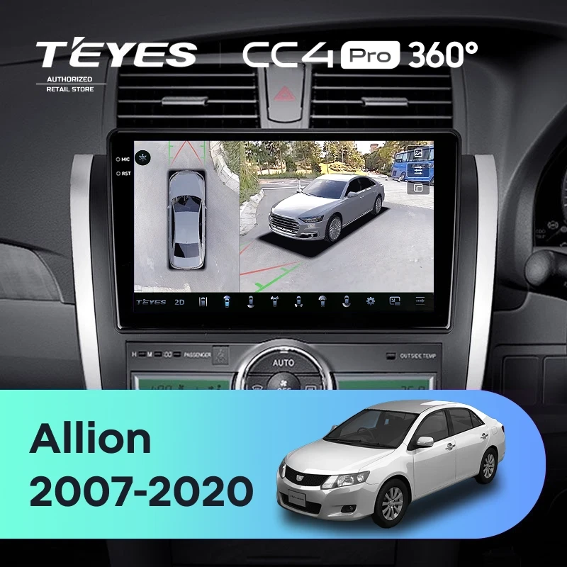 Штатная магнитола Teyes CC4 Pro 360 12/256 Toyota Allion T260 (2007-2020) Правый руль