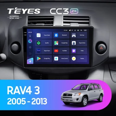Штатная магнитола Teyes CC3 2K 4/64 Toyota RAV4 3 XA30 (2005-2013) F2 10"
