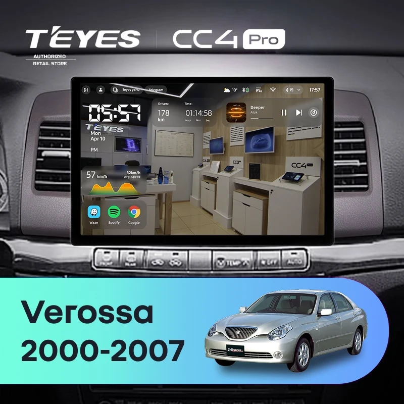Штатная магнитола Teyes CC4 Pro 12/256 Toyota Verossa (2000-2007) F2 (13")
