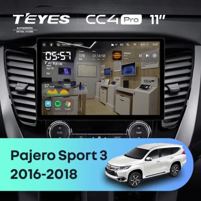 Штатная магнитола Teyes CC4 Pro 8/128 Mitsubishi Pajero Sport 3 (2016-2018) (11")