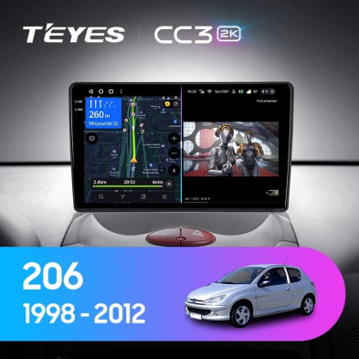 Штатная магнитола Teyes CC3 2K 4/32 Peugeot 206 T13 T16 T12 (1998-2012) F2