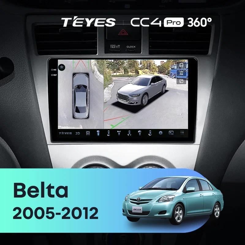 Штатная магнитола Teyes CC4 Pro 360 8/128 Toyota Belta (2005-2012)