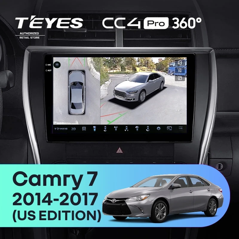 Штатная магнитола Teyes CC4 Pro 360 12/256 Toyota Camry 7 XV 50 55 (2014-2017) (North America) F5