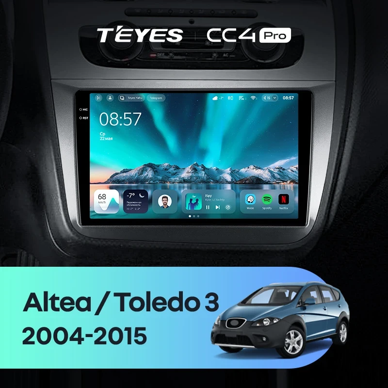 Штатная магнитола Teyes CC4 Pro 8/128 Seat Toledo 3 (2004-2009)
