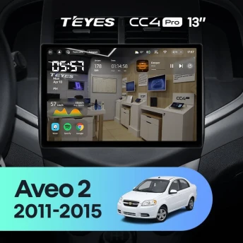 Штатная магнитола Teyes CC4 Pro 8/128 Chevrolet Aveo 2 (2011-2015) (13")