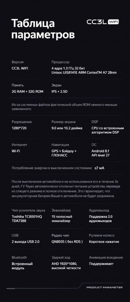 Штатная магнитола Teyes CC3L WiFi 2/32 Mitsubishi Outlander 3 (2018-2021)