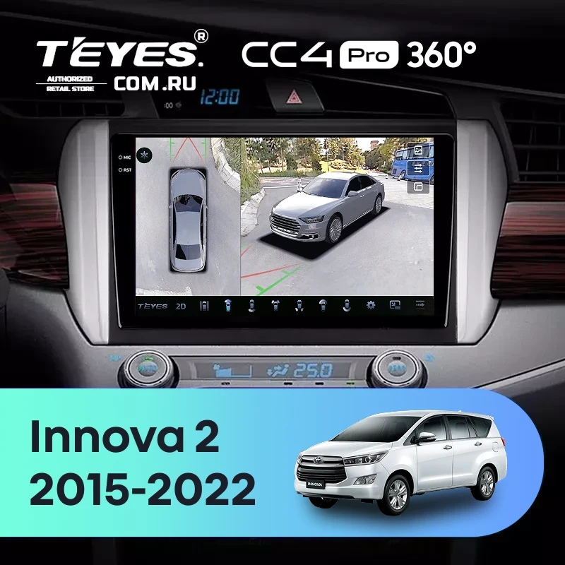 Штатная магнитола Teyes CC4 Pro 360 12/256 Toyota Innova 2 (2015-2022)