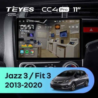 Штатная магнитола Teyes CC4 Pro 8/128 Honda Jazz 3 (2015-2020) Тип-A Правый руль (11")