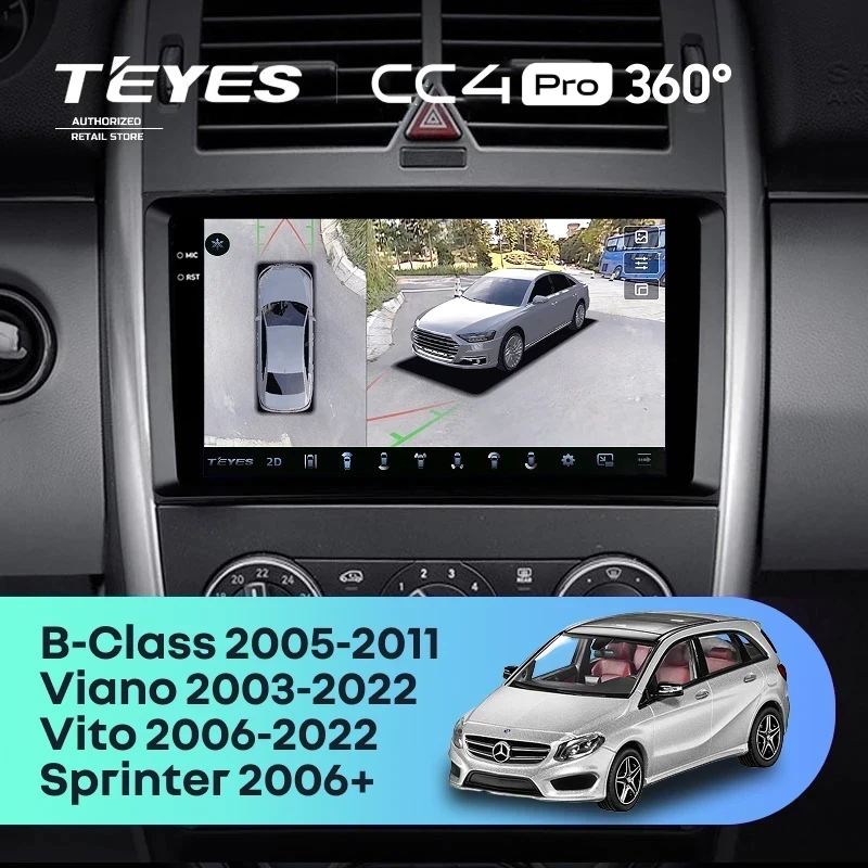 Штатная магнитола Teyes CC4 Pro 360 8/128 Mercedes-Benz Vito W639\W447 (2006-2022)