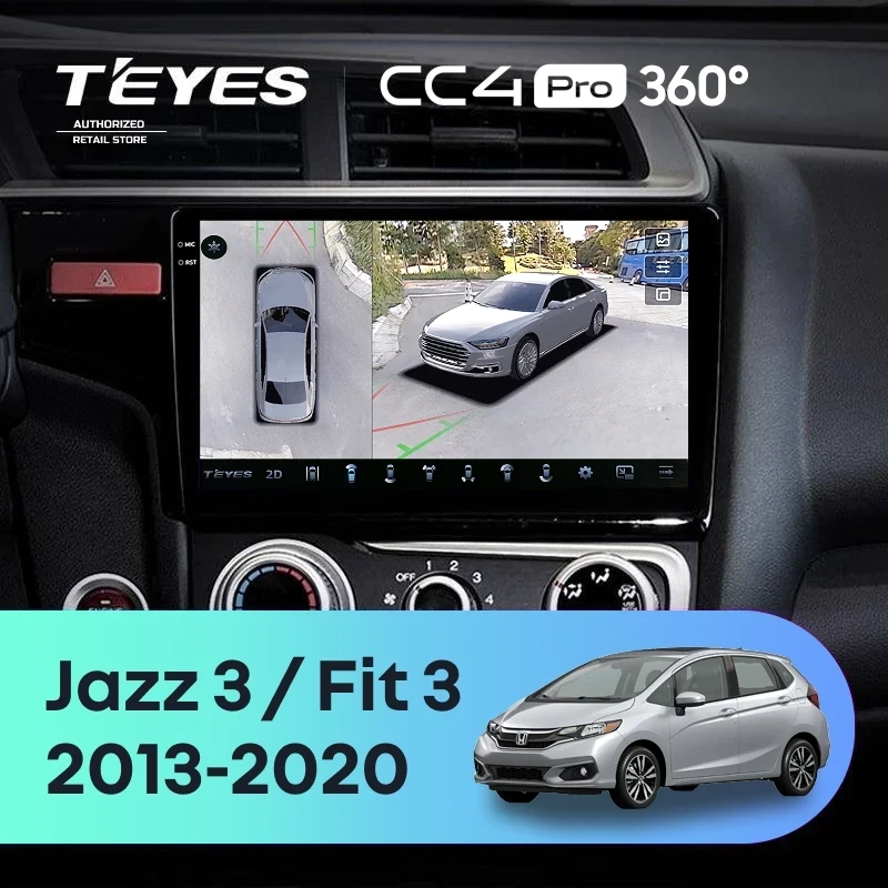 Штатная магнитола Teyes CC4 Pro 360 12/256 Honda Jazz 3 (2013-2020) Тип-A