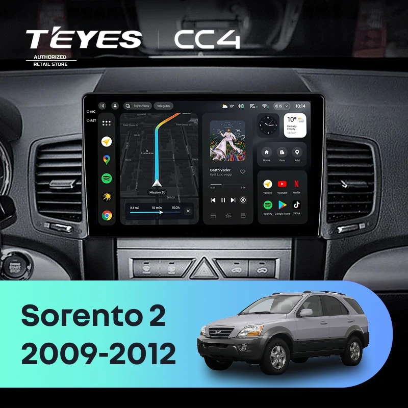 Штатная магнитола Teyes CC4 6/64 Kia Sorento 2 XM (2009-2012) Тип-A