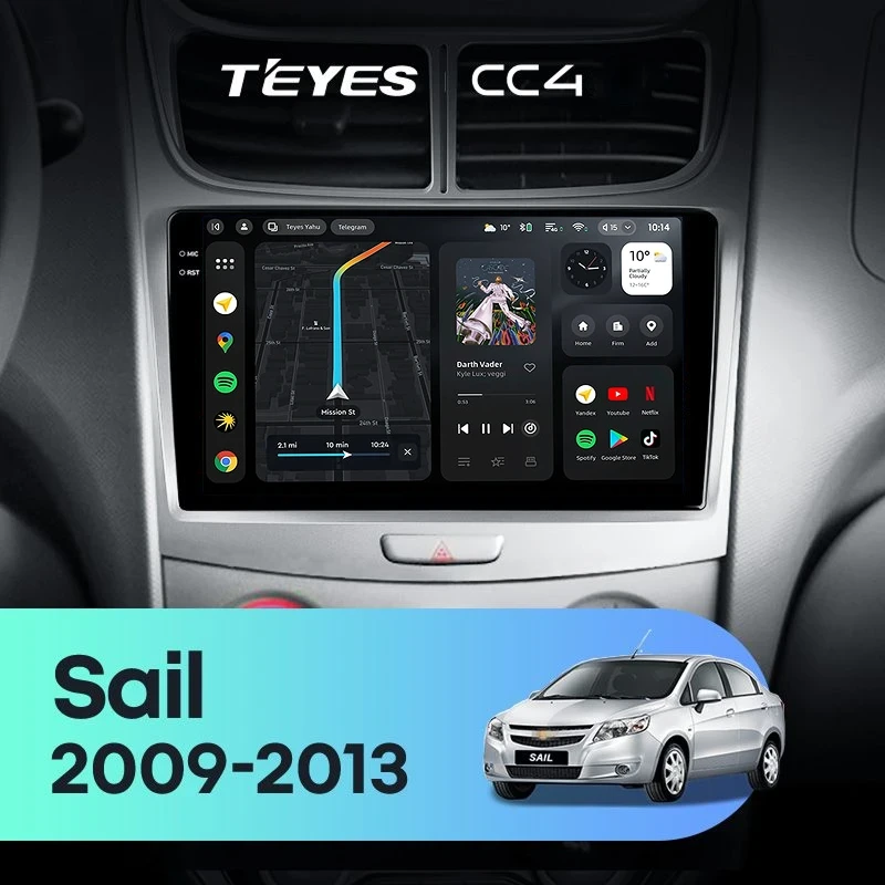 Штатная магнитола Teyes CC4 8/128 Chevrolet Sail (2009-2013)