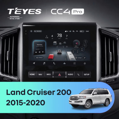 Штатная магнитола Teyes CC4 Pro 12/256 Toyota Land Cruiser 200 (2015-2020) F2